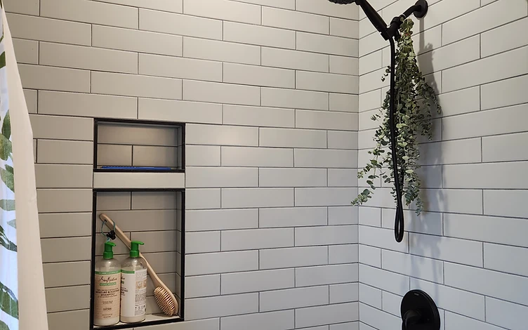 Grey Subway Shower — luxury shower tile installation by Lotto Custom Tile