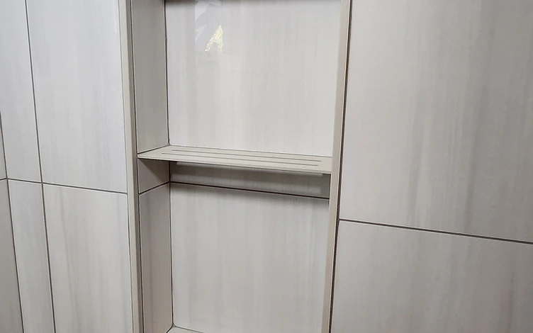 Shower Niche Detail — luxury shower tile installation by Lotto Custom Tile