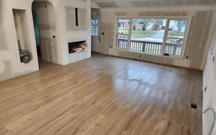 Plank Floor with Archway — luxury other tile installation by Lotto Custom Tile