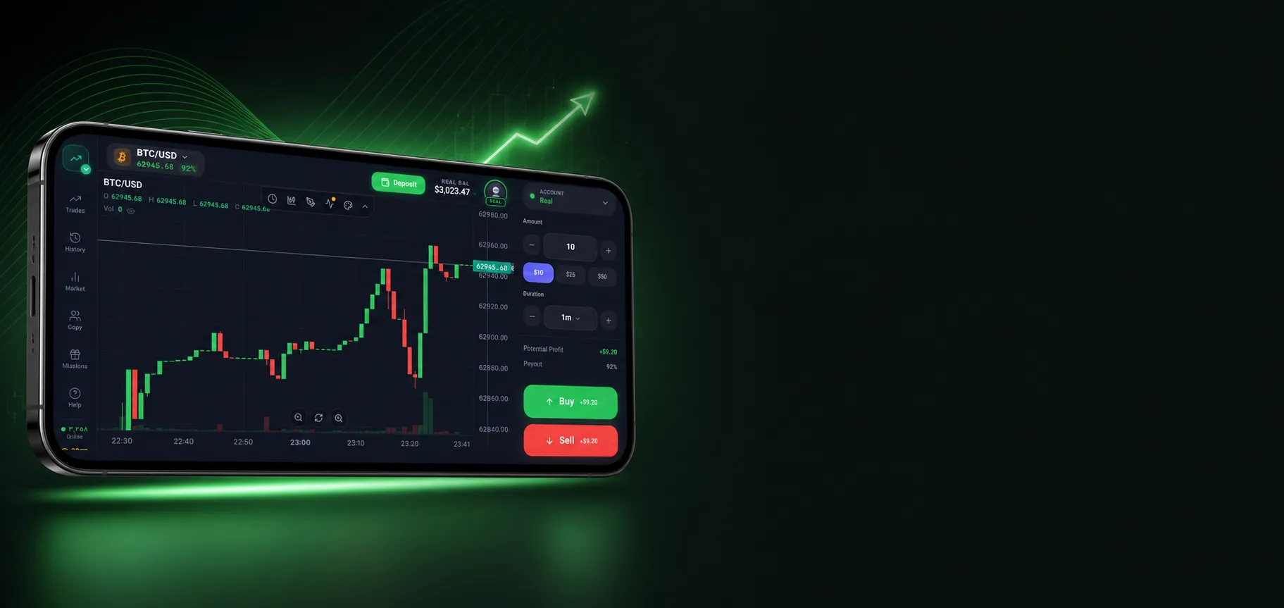 Tradino mobile trading platform