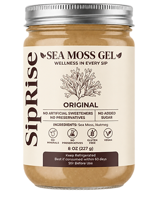 SipRise 100% Sea Moss Gel jar with label
