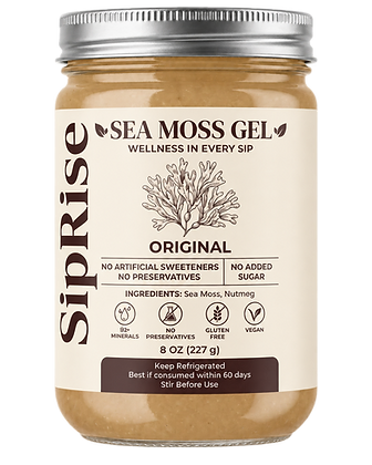 SipRise 100% Sea Moss Gel jar with label