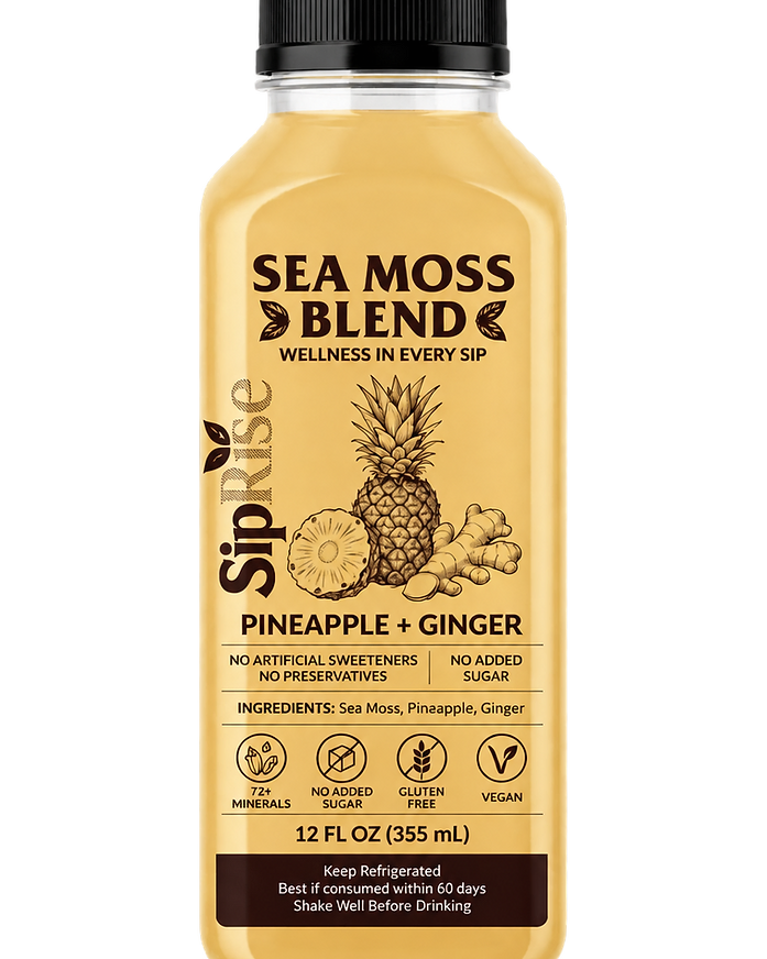 SipRise Pineapple + Ginger Sea Moss Blend bottle