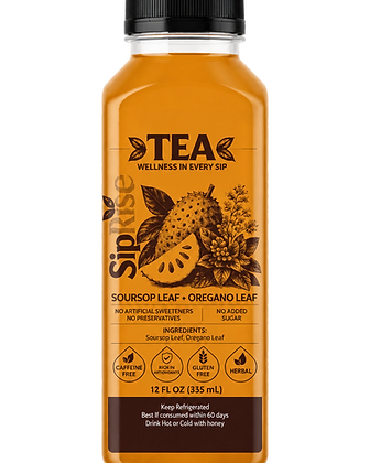 SipRise Soursop Leaf + Oregano Leaf wellness tea bottle