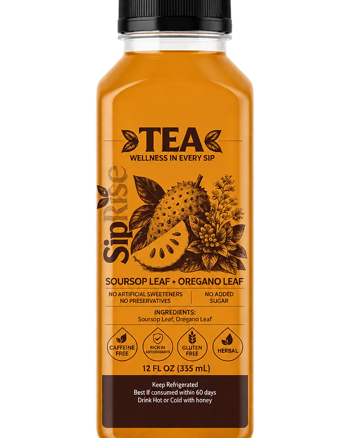 SipRise Soursop Leaf + Oregano Leaf wellness tea bottle