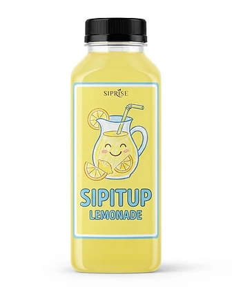 SipRise SipItUp Lemonade bottle with a playful lemonade pitcher label