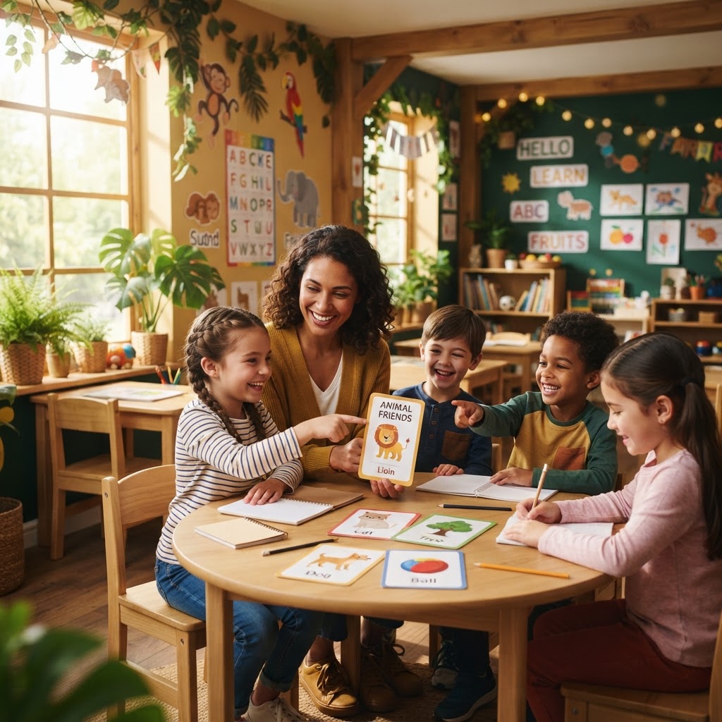 Niños en clase de English Jungle