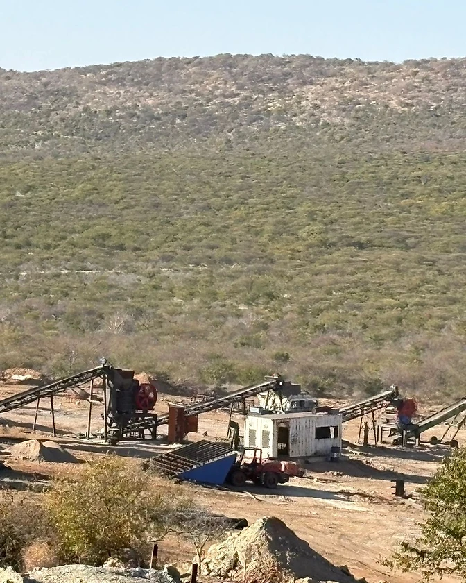 Copper processing operation in a dry Namibian landscape