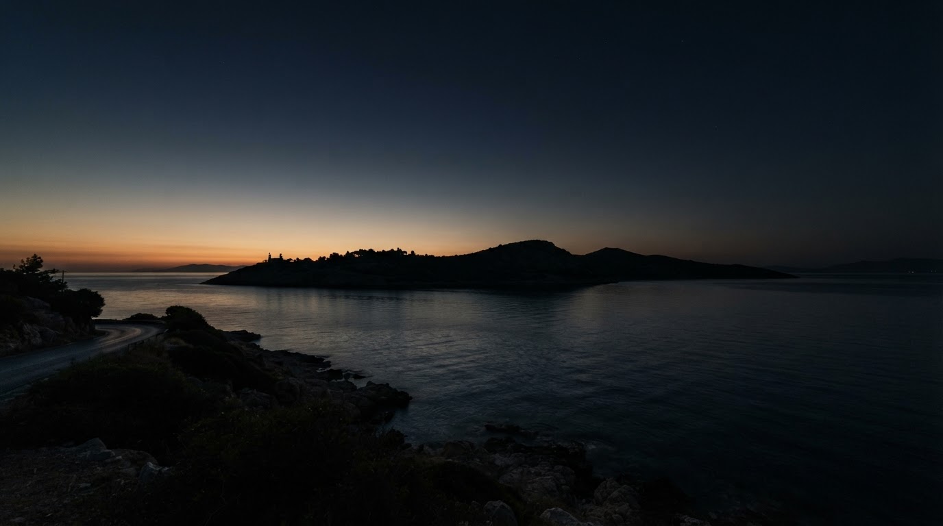 Vouliagmeni estate at dusk