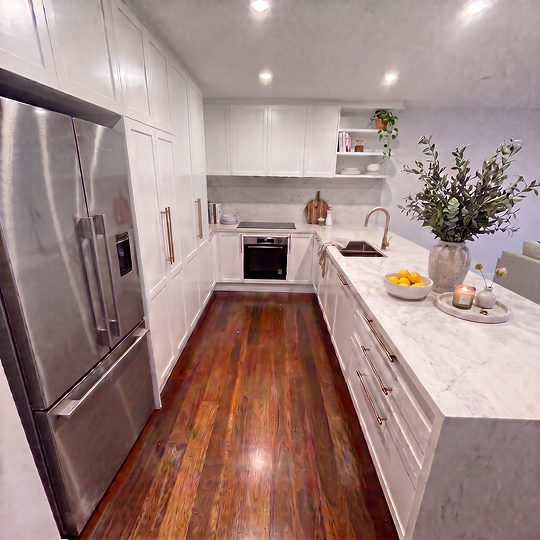 Kitchen photo with editorial magazine styling