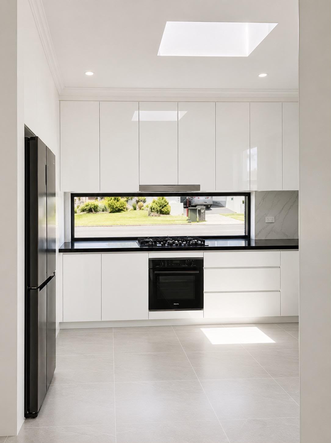 Kitchen — wheelie bin removed through window — original
