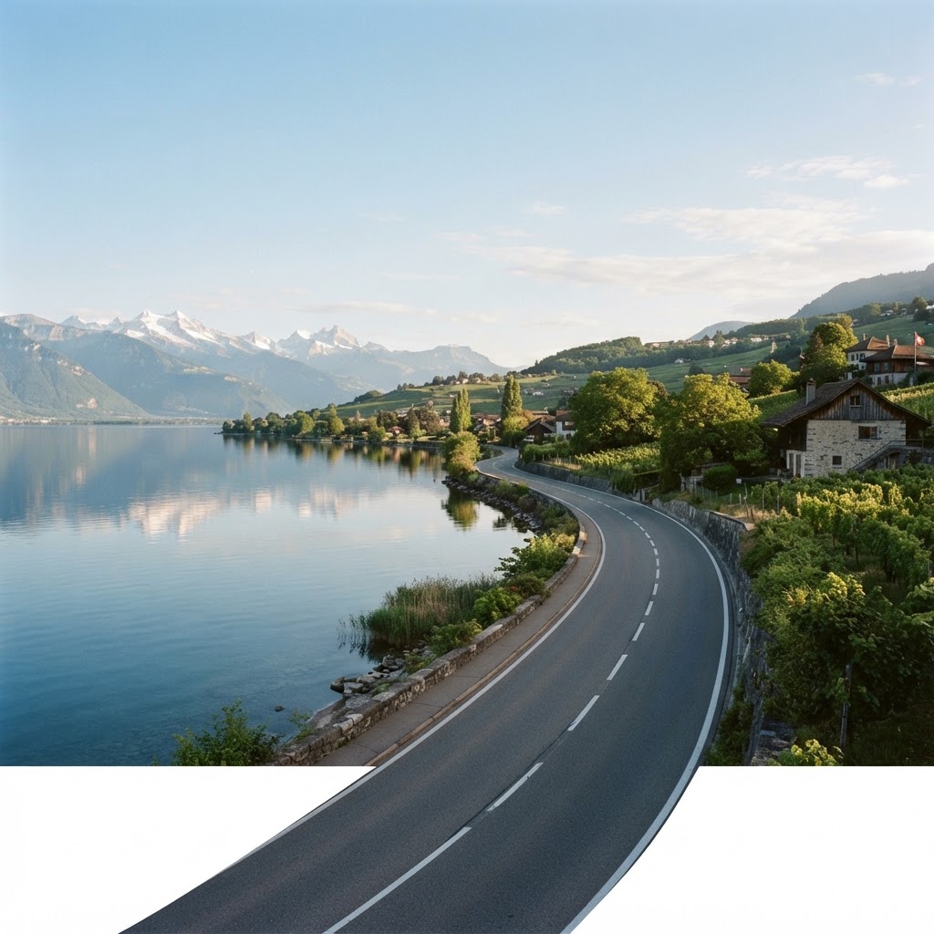 Route au bord du lac Léman