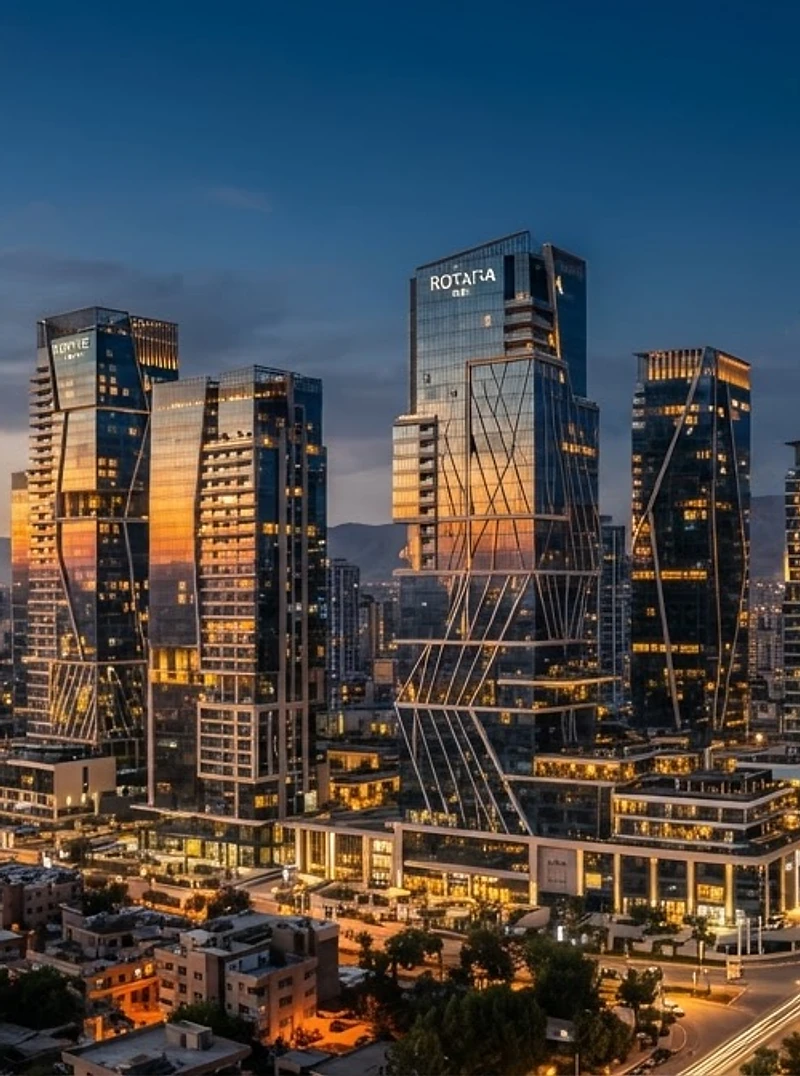 Erbil skyline at dusk