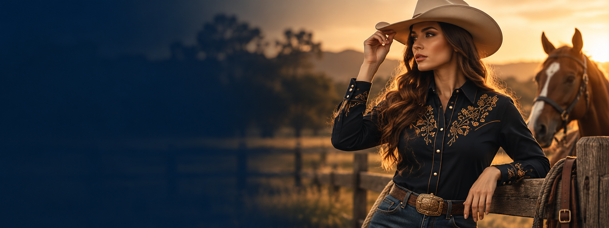 Moda country Olam Shop ao pôr do sol