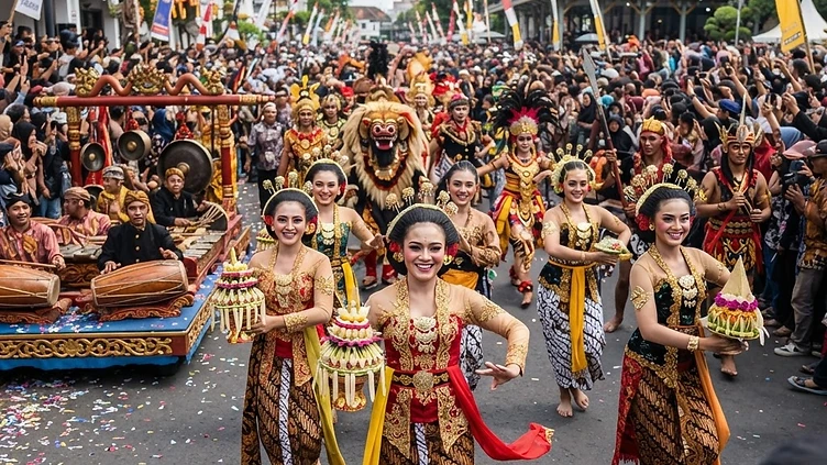 Pawai budaya di Bintan