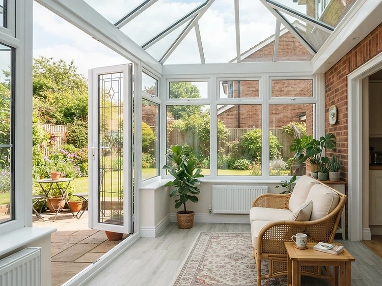 Modern glass conservatory on a UK home
