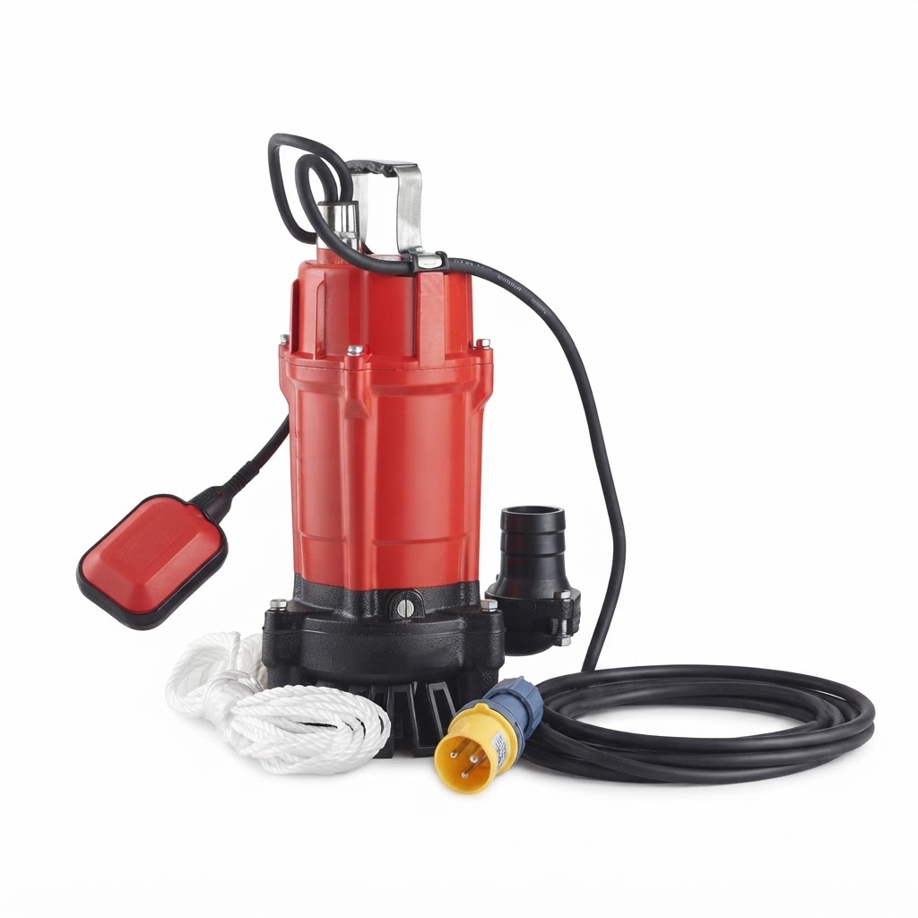Submersible pump with float switch for automatic drainage