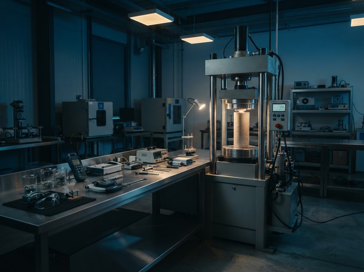 Digital concrete compression testing machine for cylinder and cube specimens