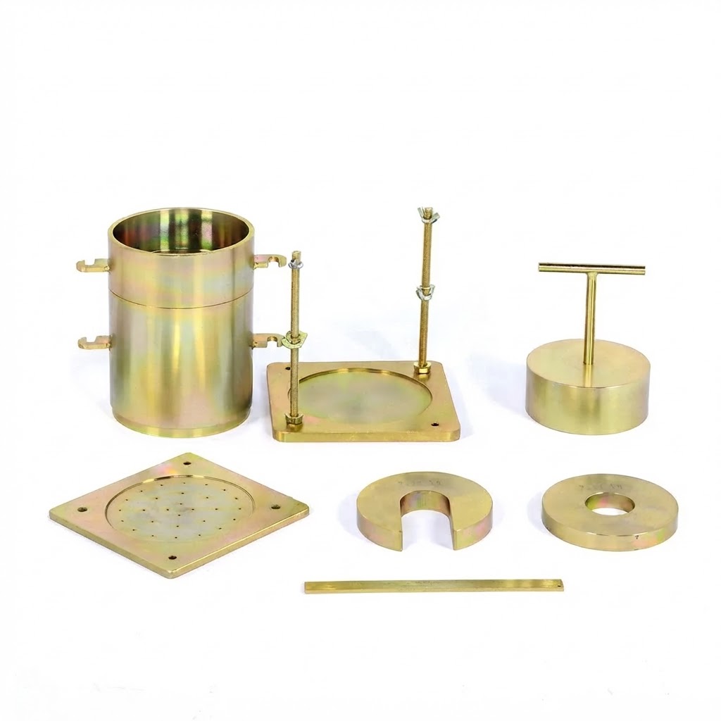 Complete CBR mould set including base plate and surcharge weights