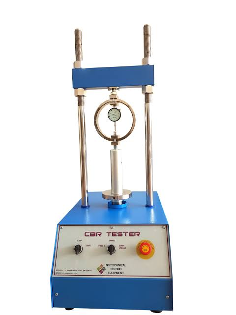 CBR testing machine with proving ring and plunger for soil testing