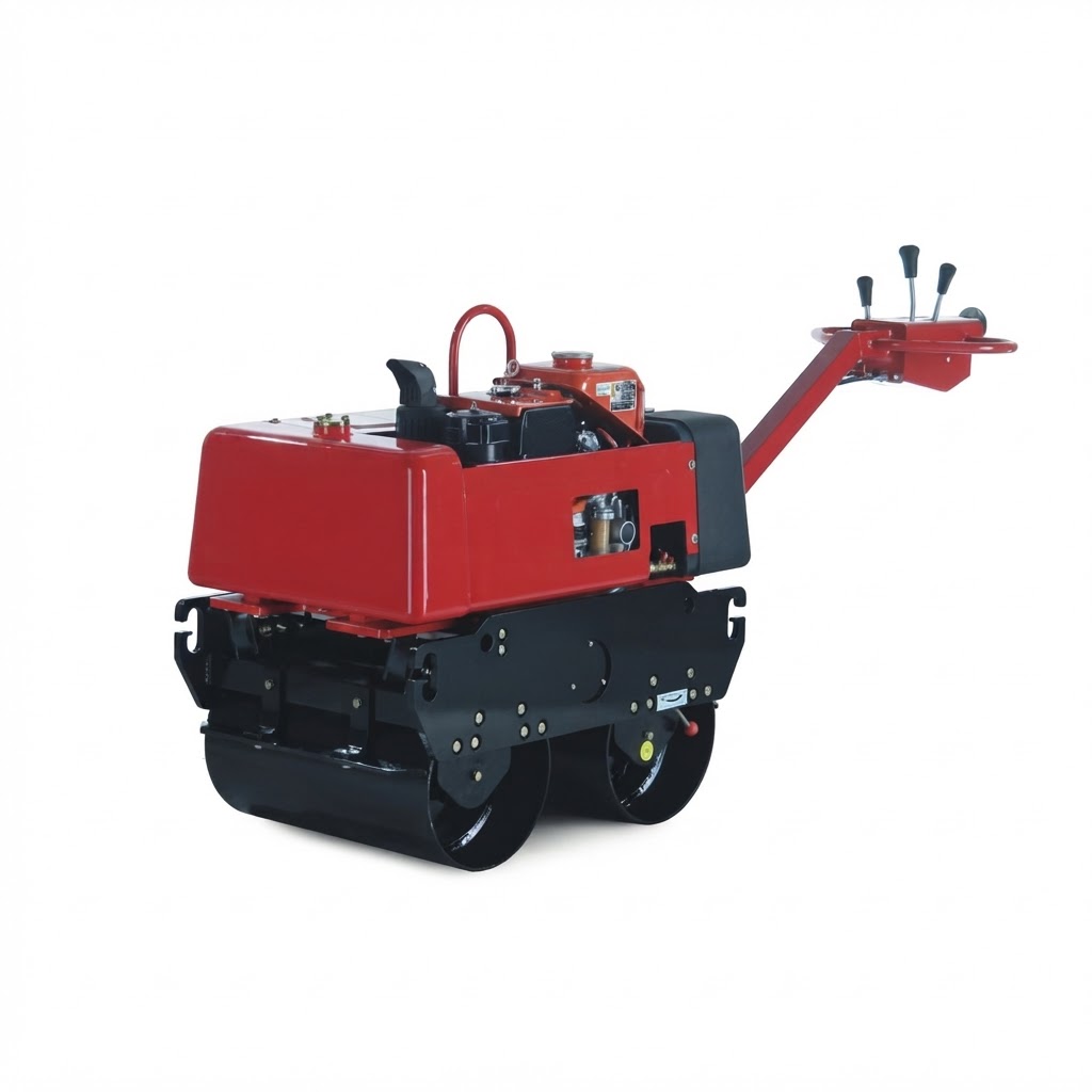 Double drum walk behind vibratory roller for asphalt compaction