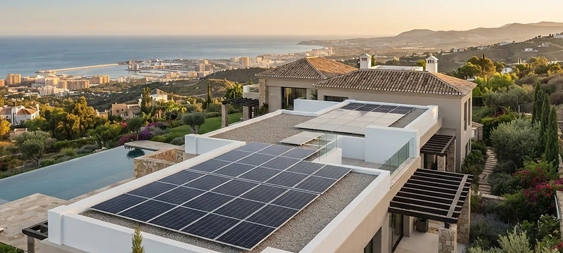 Instalación fotovoltaica en la cubierta de una vivienda en Málaga