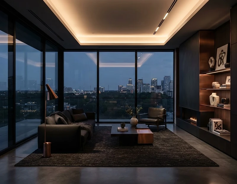 Iluminación arquitectónica de una vivienda inteligente