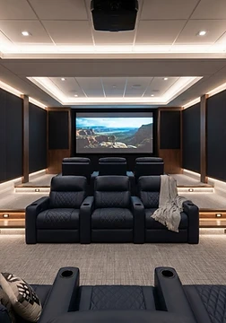 Cine en casa con iluminación de ambiente