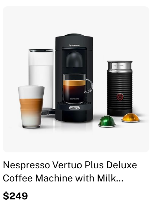 Nespresso Vertuo Plus Deluxe Coffee Machine with Milk...