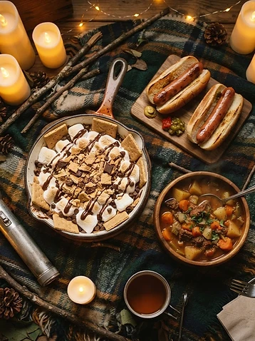 Camping in the Living Room Dinner