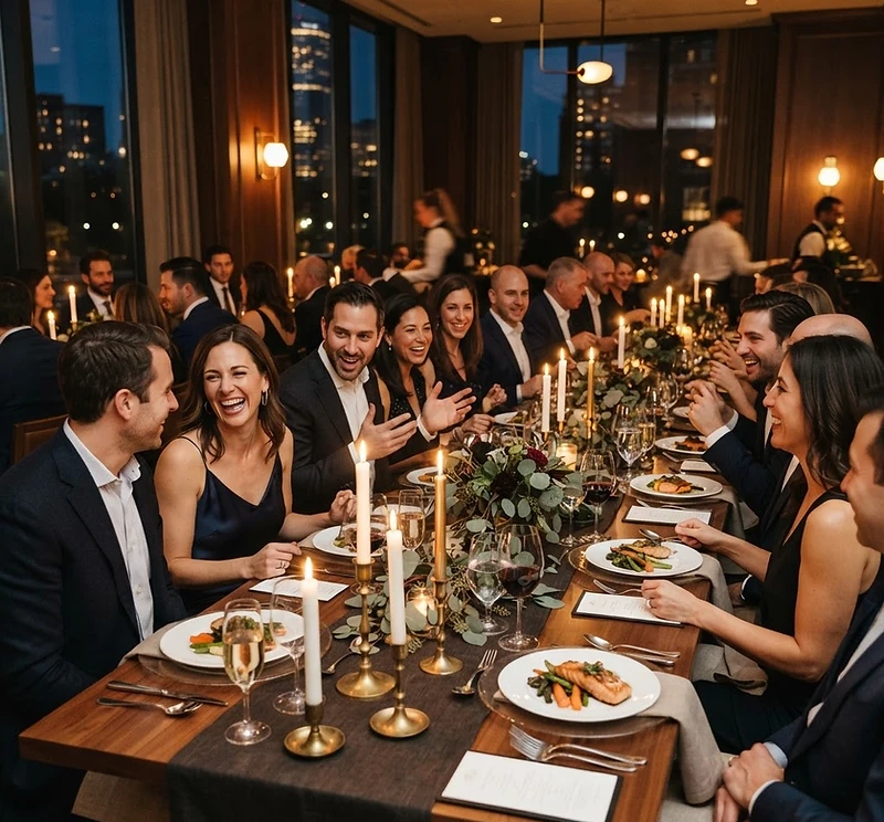 A connected dinner gathering in Boston