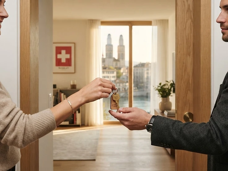 Key handover in a Zurich apartment