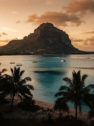 Le Morne over the lagoon, Mauritius