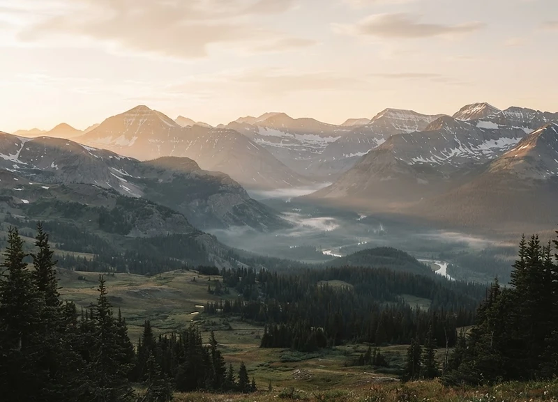 Rocky Mountain landscape at golden hour