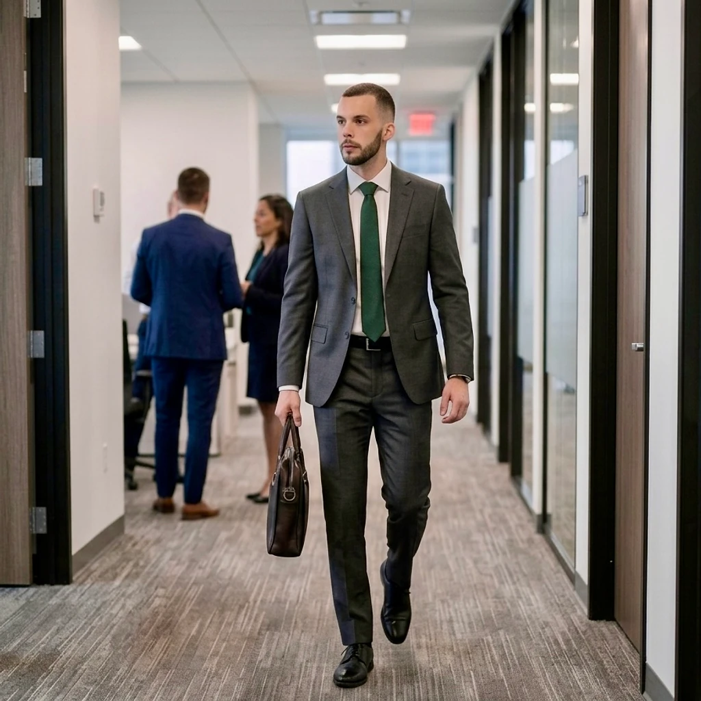 Joshua Rape walking through the office