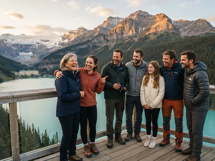 Private tour group at Lake Louise