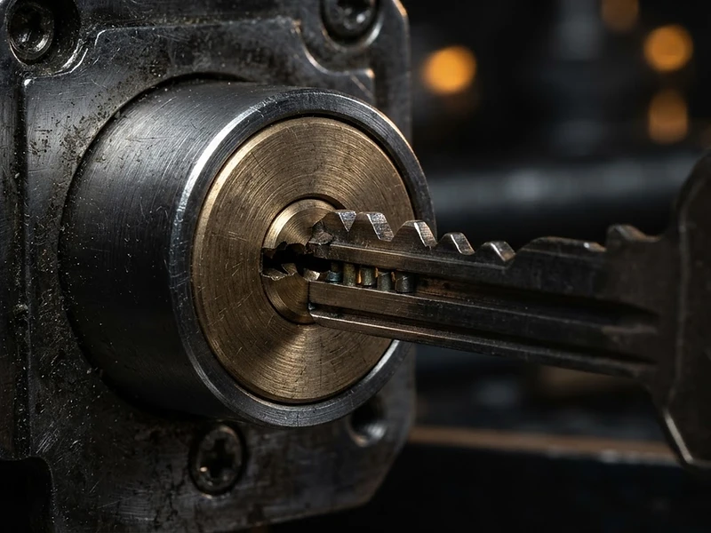 High-security lock cylinder being engaged