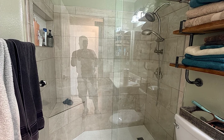 Showers flooring project by Gray's Flooring