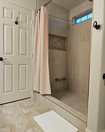 Showers flooring project by Gray's Flooring