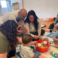 Scooping and pouring sensory bin