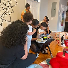 Pretend play at the toy grill