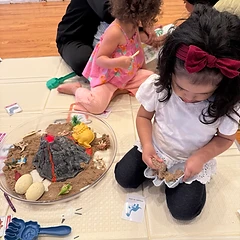 Dino dig sensory tray