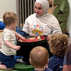 Sensory play with the teacher