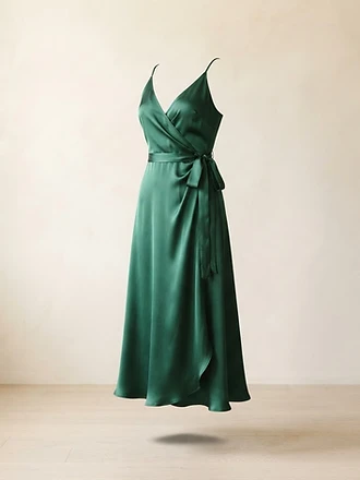 STUDIO ÉLAN — The emerald wrap dress