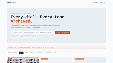 Tone Vault template preview