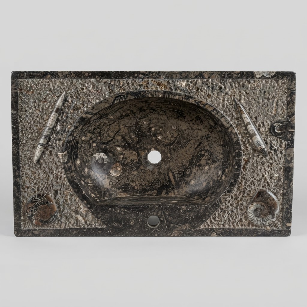 Lavabo de mármol con fósiles de Erfoud