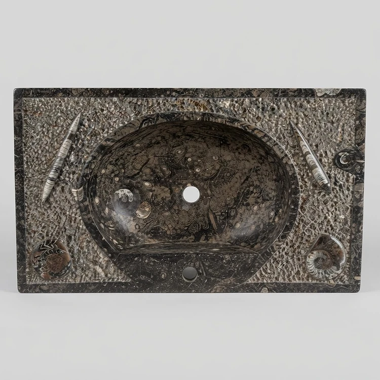 Lavabo de mármol con fósiles de Erfoud