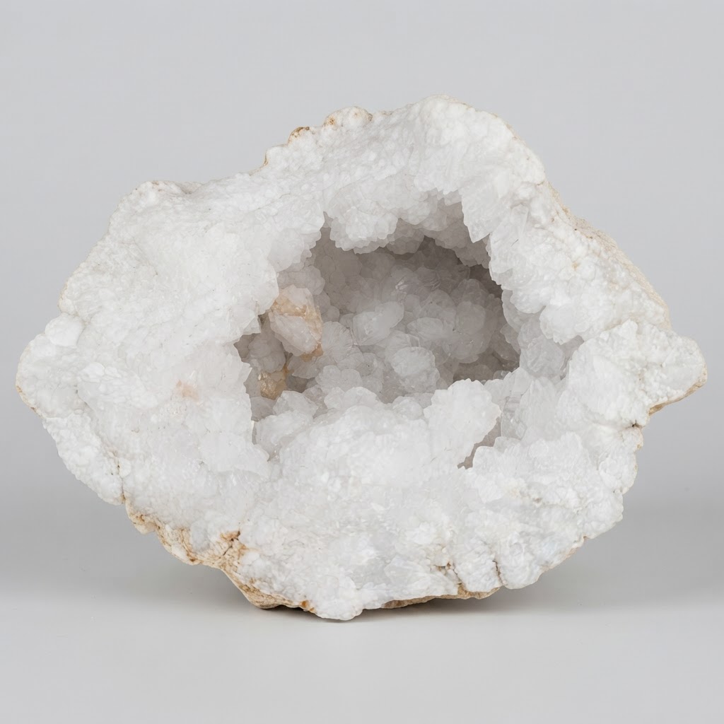 Geoda de cuarzo blanco natural
