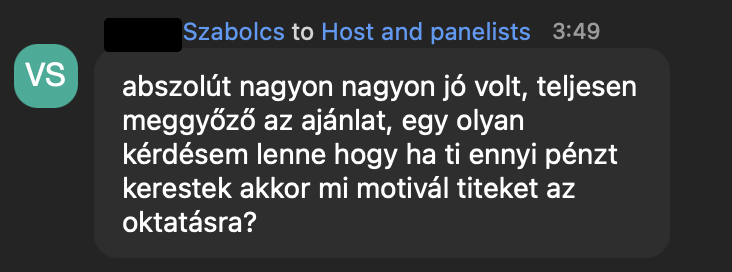 Szabolcs visszajelzése