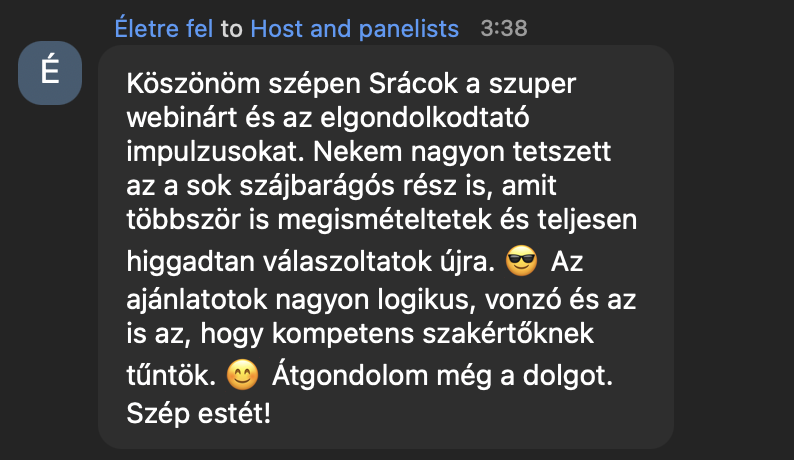 Életre fel visszajelzése